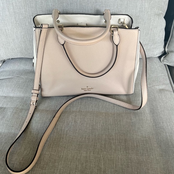 Kate Spade color block light beige/cream with gold hardware Leila medium - Picture 1 of 5